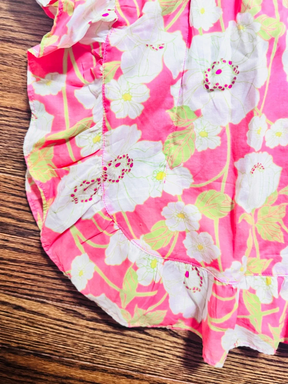 Janie and Jack Coral, White & Lime Floral Swimsuit and Cover-Up Set
